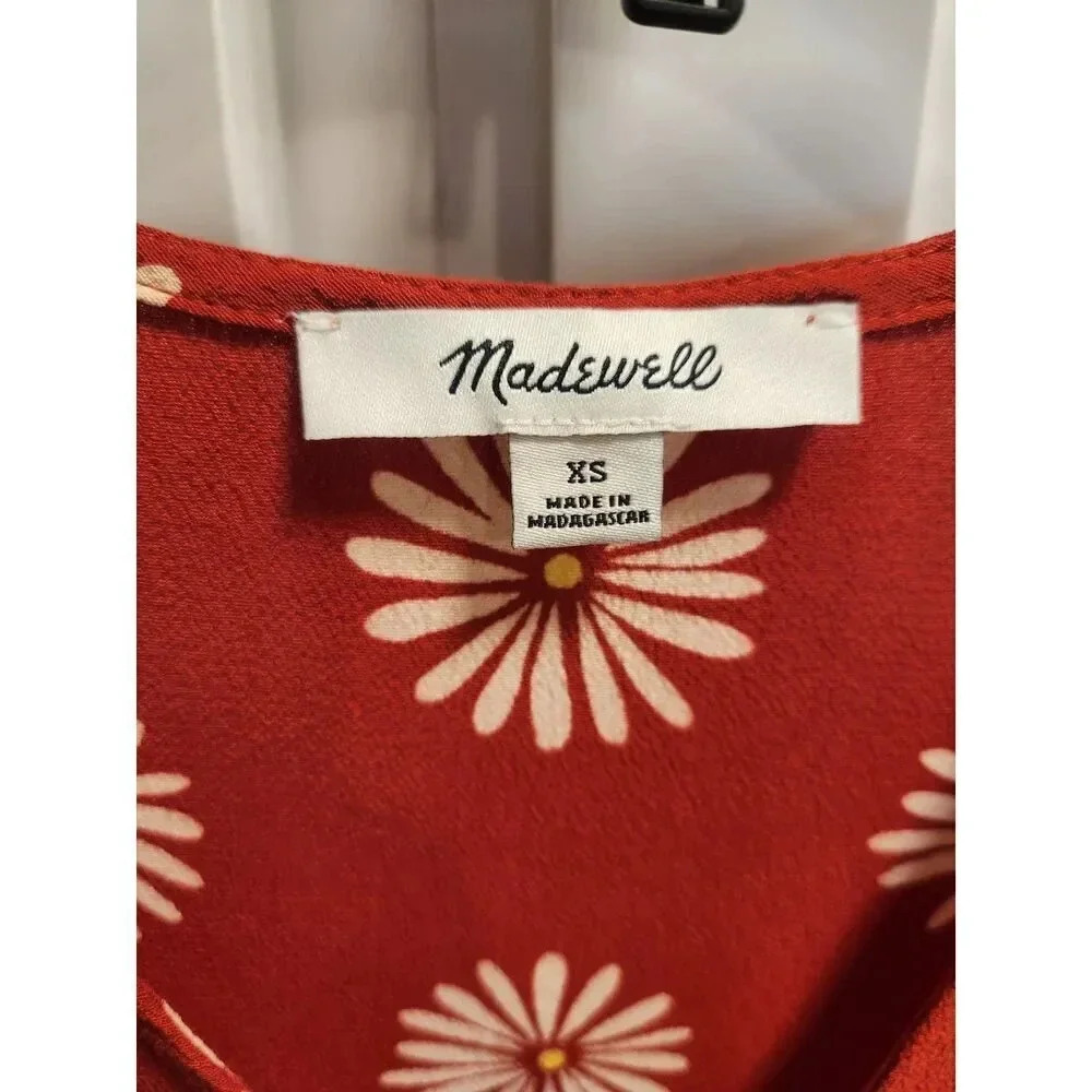 NWOT Madewell Cropped Sash-Tie Wrap Top in Daisy Daydream - Picture 4 of 9